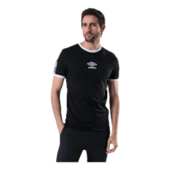 UMBRO Ringer Taped Logo Tee Black