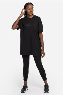 Umbro Oversized Diamond Taped Black T-Shirt Dress -Sport Fashion C25847s3