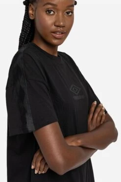 Umbro Oversized Diamond Taped Black T-Shirt Dress -Sport Fashion C25847s4