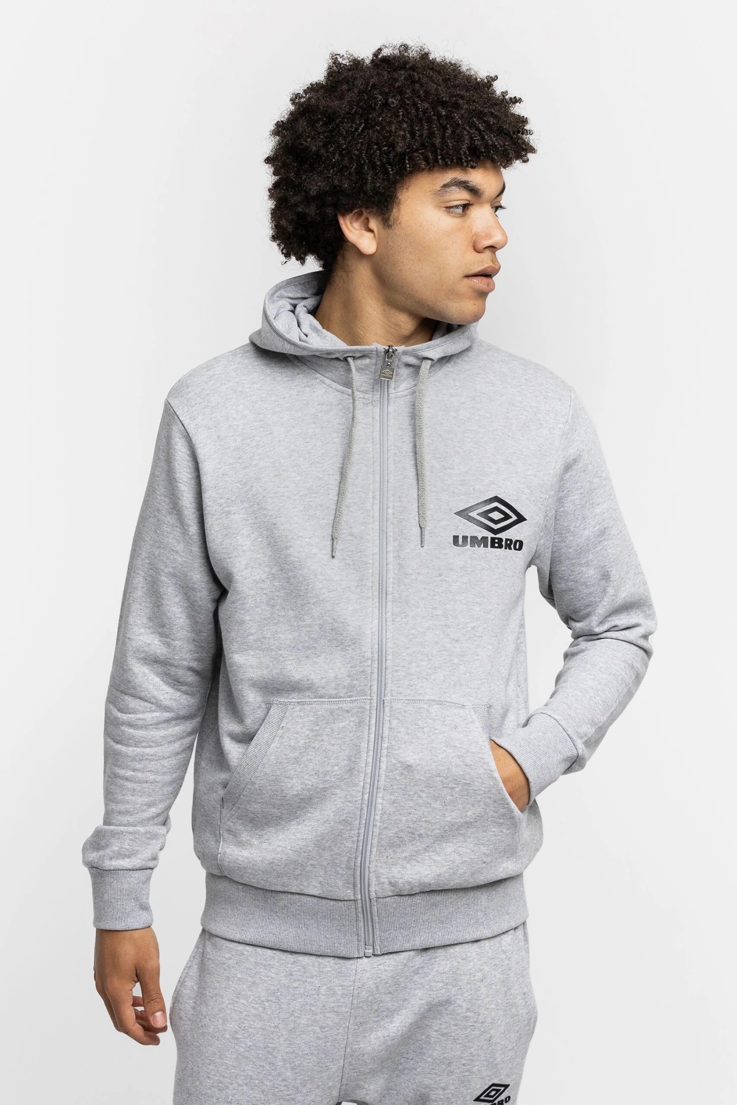 Umbro Grey Diamond Zip Through Hoodie 6 Umbro Grey Diamond Zip Through Hoodie - Image 4