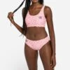 Umbro Pink Printed Cropped Top And Bikini Set -Sport Fashion C79476s