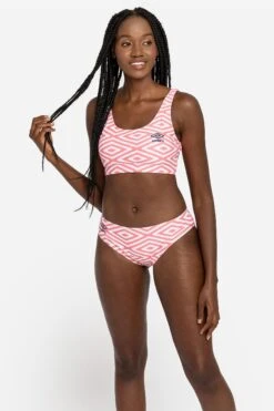 Umbro Pink Printed Cropped Top And Bikini Set
