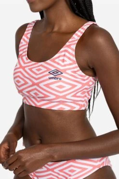 Umbro Pink Printed Cropped Top And Bikini Set -Sport Fashion C79476s4