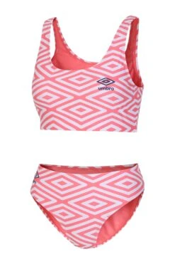 Umbro Pink Printed Cropped Top And Bikini Set -Sport Fashion C79476s5