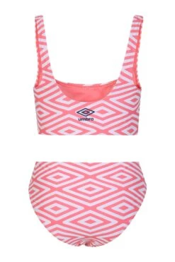 Umbro Pink Printed Cropped Top And Bikini Set -Sport Fashion C79476s6