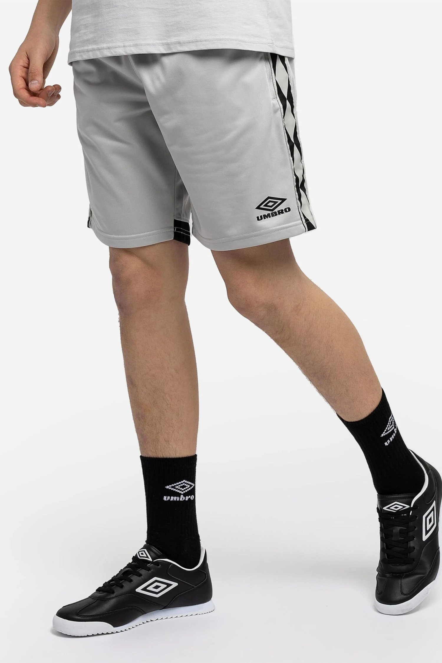 Umbro Grey Diamond Taped Tricot Shorts 3 Umbro Grey Diamond Taped Tricot Shorts