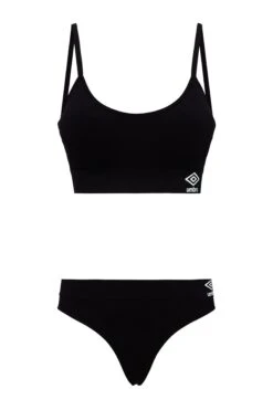 Umbro Pernille Black Seamless Bra And Thong Set